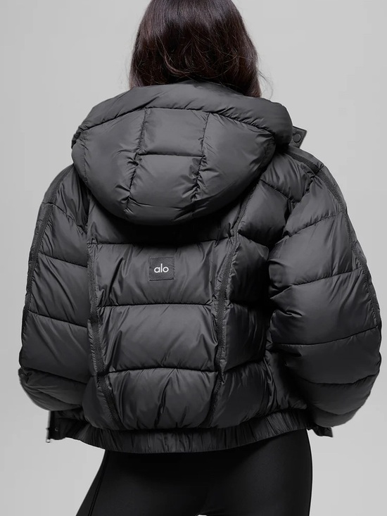 ALO Yoga Jackets & Blazers - LIKE NEW ALO Aspen Love Puffer Jacket Black Size Medium Crop Zip